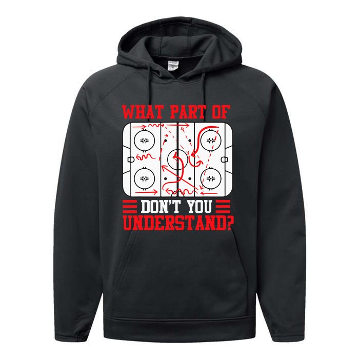 Funny What Part Of Hockey Dont You Understand Hockey Player Performance Fleece Hoodie