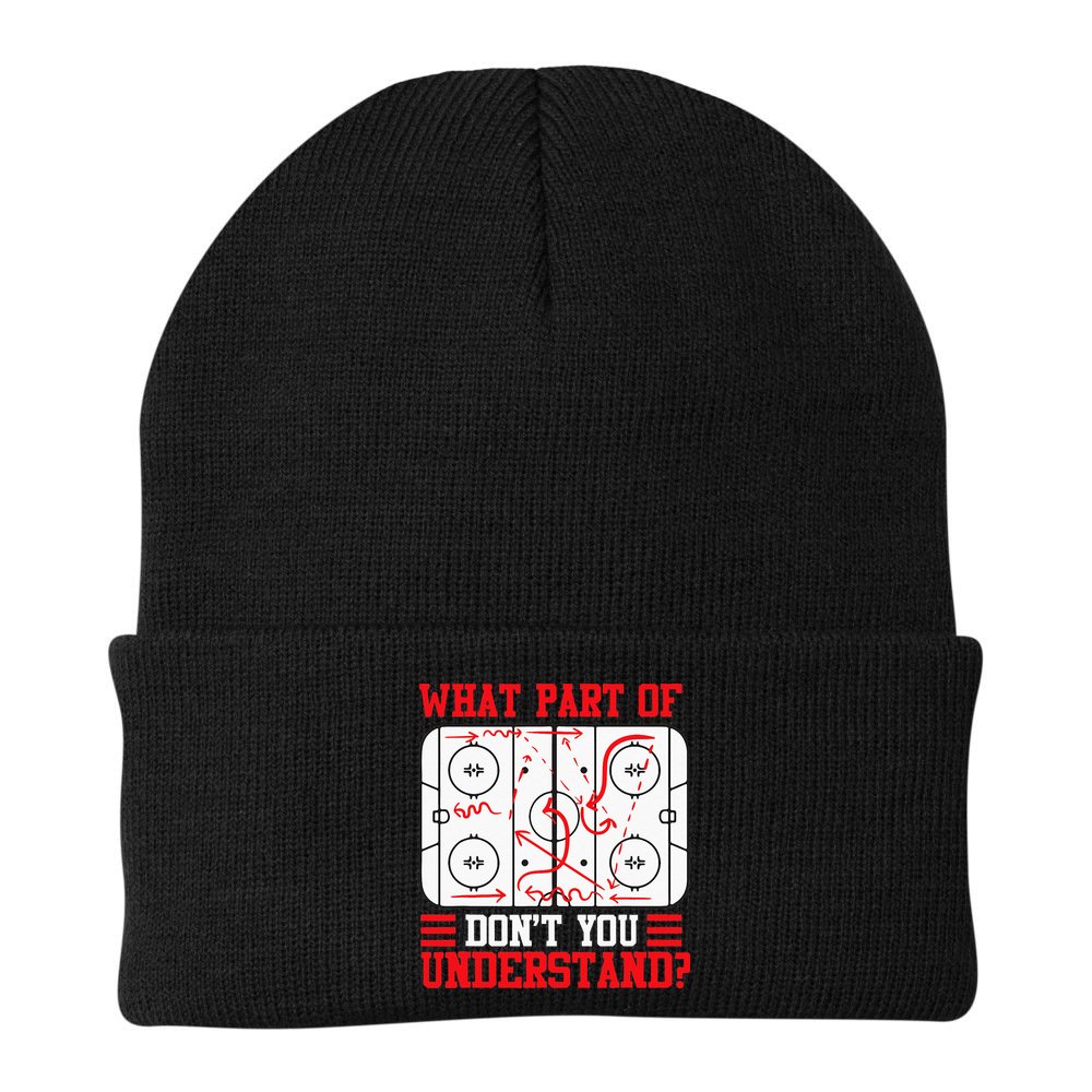 Funny What Part Of Hockey Dont You Understand Hockey Player Beanie
