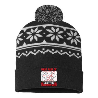 Funny What Part Of Hockey Dont You Understand Hockey Player USA-Made Snowflake Beanie