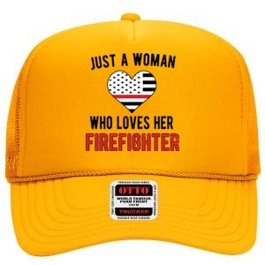 Firefighter Wife Proud Fire Wife Gift High Crown Mesh Back Trucker Hat