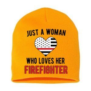 Firefighter Wife Proud Fire Wife Gift Short Acrylic Beanie