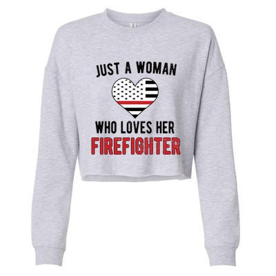 Firefighter Wife Proud Fire Wife Gift Cropped Pullover Crew