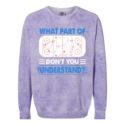 Funny What Part Of Hockey DonT You Understand Hockey Player Gift Colorblast Crewneck Sweatshirt