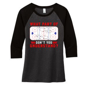 Funny What Part Of Hockey Dont You Understand Hockey Player Gift Women's Tri-Blend 3/4-Sleeve Raglan Shirt