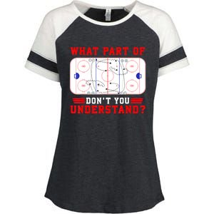 Funny What Part Of Hockey Dont You Understand Hockey Player Gift Enza Ladies Jersey Colorblock Tee