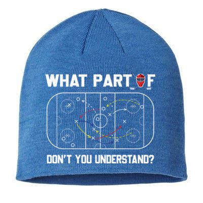 Funny What Part Of Hockey Dont You Understand Hockey Coach Gift Sustainable Beanie