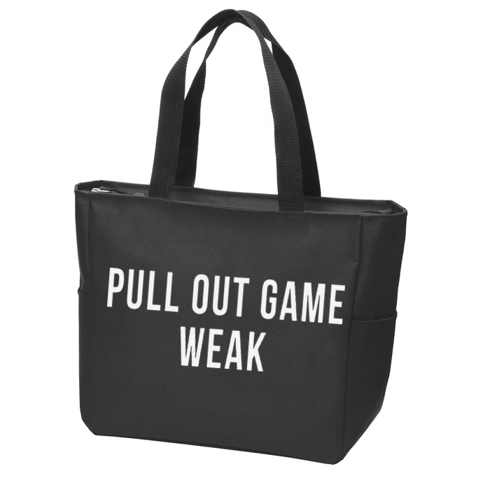 Funny Weak Pullout Game Pull Out New Dad Father Fathers Day Zip Tote Bag