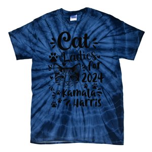 First Woman President Cat Ladies For Kamala Harris Vote 2024 Tie-Dye T-Shirt