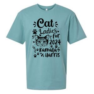 First Woman President Cat Ladies For Kamala Harris Vote 2024 Sueded Cloud Jersey T-Shirt