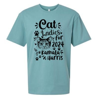 First Woman President Cat Ladies For Kamala Harris Vote 2024 Sueded Cloud Jersey T-Shirt