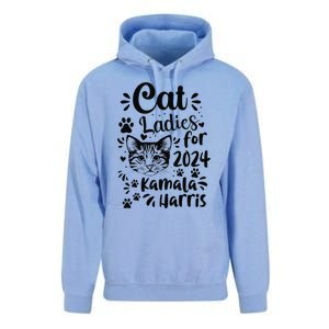 First Woman President Cat Ladies For Kamala Harris Vote 2024 Unisex Surf Hoodie