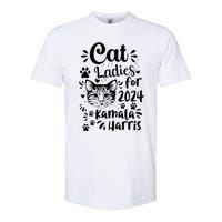 First Woman President Cat Ladies For Kamala Harris Vote 2024 Softstyle CVC T-Shirt