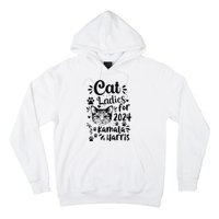 First Woman President Cat Ladies For Kamala Harris Vote 2024 Hoodie