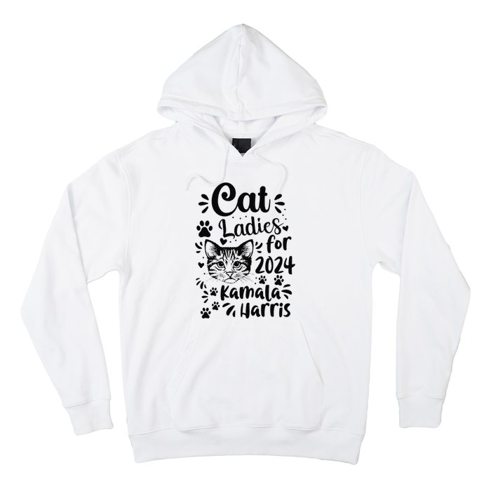 First Woman President Cat Ladies For Kamala Harris Vote 2024 Hoodie