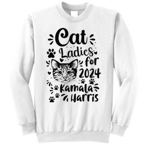 First Woman President Cat Ladies For Kamala Harris Vote 2024 Sweatshirt