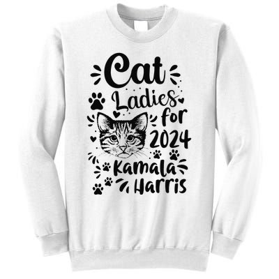 First Woman President Cat Ladies For Kamala Harris Vote 2024 Sweatshirt