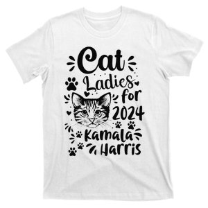 First Woman President Cat Ladies For Kamala Harris Vote 2024 T-Shirt