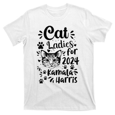 First Woman President Cat Ladies For Kamala Harris Vote 2024 T-Shirt