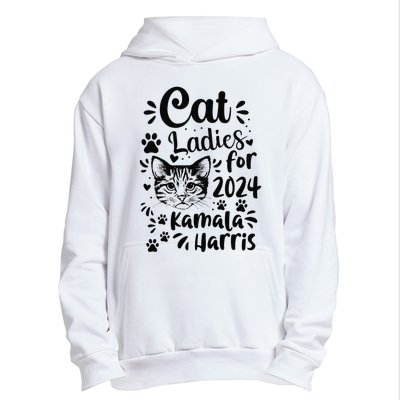 First Woman President Cat Ladies For Kamala Harris Vote 2024 Urban Pullover Hoodie