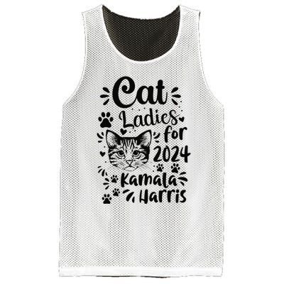 First Woman President Cat Ladies For Kamala Harris Vote 2024 Mesh Reversible Basketball Jersey Tank