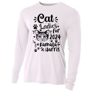 First Woman President Cat Ladies For Kamala Harris Vote 2024 Cooling Performance Long Sleeve Crew