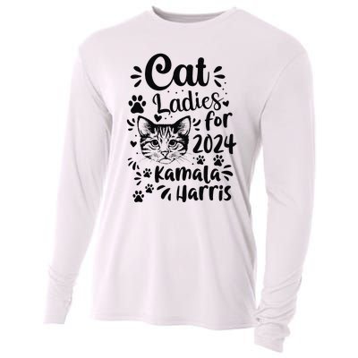 First Woman President Cat Ladies For Kamala Harris Vote 2024 Cooling Performance Long Sleeve Crew