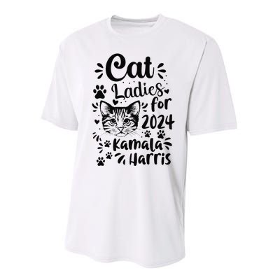 First Woman President Cat Ladies For Kamala Harris Vote 2024 Performance Sprint T-Shirt