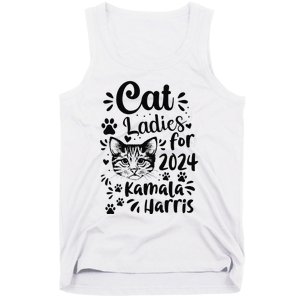 First Woman President Cat Ladies For Kamala Harris Vote 2024 Tank Top