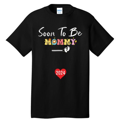 Funny Women Pregnancy Soon To Be Mommy 2024 Funny New Mom Tall T-Shirt