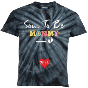 Funny Women Pregnancy Soon To Be Mommy 2024 Funny New Mom Kids Tie-Dye T-Shirt