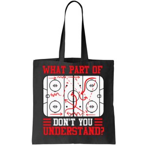 Funny What Part Of Hockey Dont You Understand Hockey Player Tote Bag