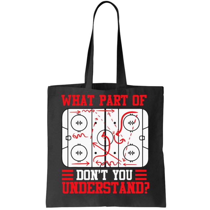 Funny What Part Of Hockey Dont You Understand Hockey Player Tote Bag