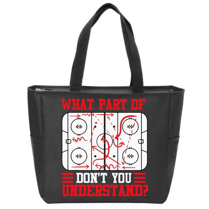 Funny What Part Of Hockey Dont You Understand Hockey Player Zip Tote Bag