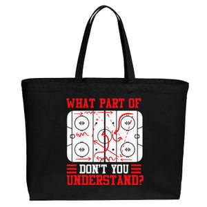 Funny What Part Of Hockey Dont You Understand Hockey Player Cotton Canvas Jumbo Tote