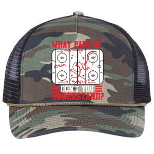 Funny What Part Of Hockey DonT You Understand Hockey Player Gift Retro Rope Trucker Hat Cap