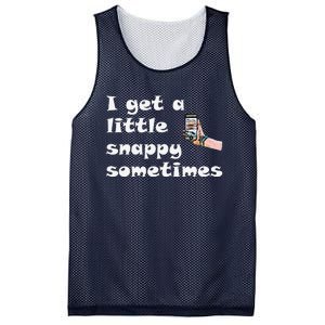 Funny Word Play I Get A Little Snappy Sometimes Mesh Reversible Basketball Jersey Tank