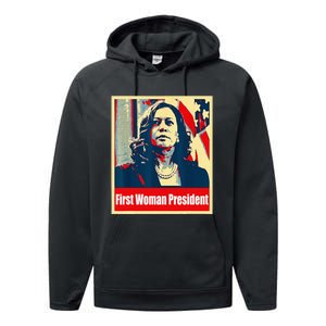 First Woman President Of America Kamala Harris 2024 Performance Fleece Hoodie