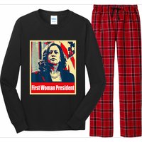 First Woman President Of America Kamala Harris 2024 Long Sleeve Pajama Set