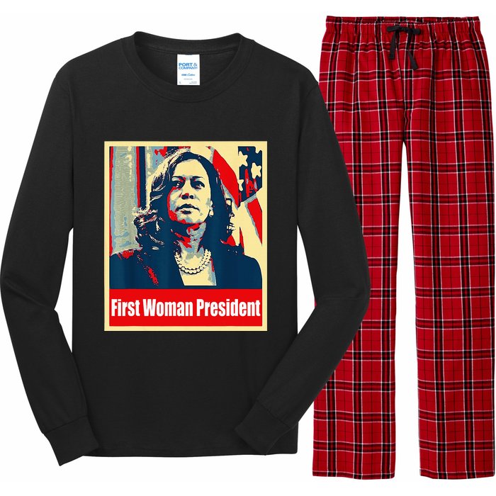 First Woman President Of America Kamala Harris 2024 Long Sleeve Pajama Set