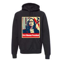 First Woman President Of America Kamala Harris 2024 Premium Hoodie