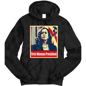 First Woman President Of America Kamala Harris 2024 Tie Dye Hoodie