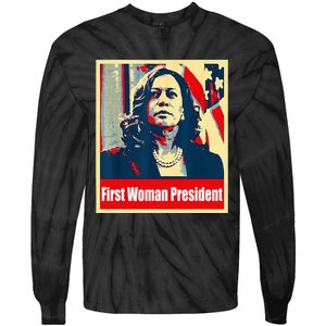 First Woman President Of America Kamala Harris 2024 Tie-Dye Long Sleeve Shirt