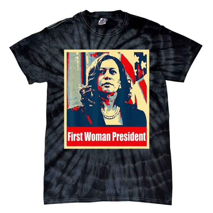 First Woman President Of America Kamala Harris 2024 Tie-Dye T-Shirt