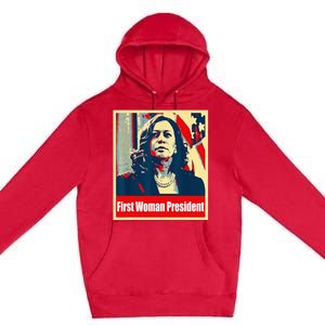 First Woman President Of America Kamala Harris 2024 Premium Pullover Hoodie