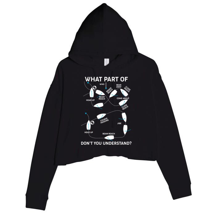 Funny What Part Of Don't You Understand Boating Expert Crop Fleece Hoodie