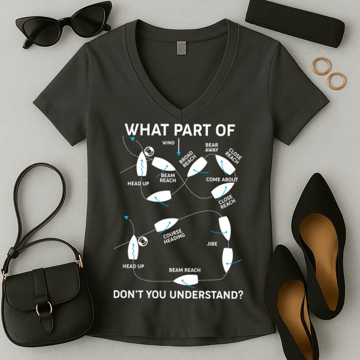 Funny What Part Of Don't You Understand Boating Expert Women's V-Neck T-Shirt