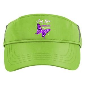 Fibromyalgia Warrior Purple Butterfly Gift Adult Drive Performance Visor