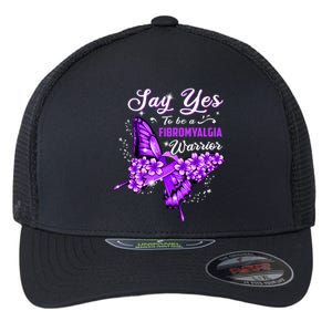 Fibromyalgia Warrior Purple Butterfly Gift Flexfit Unipanel Trucker Cap