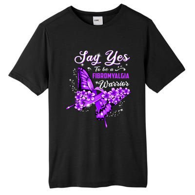 Fibromyalgia Warrior Purple Butterfly Gift Tall Fusion ChromaSoft Performance T-Shirt