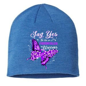 Fibromyalgia Warrior Purple Butterfly Gift Sustainable Beanie